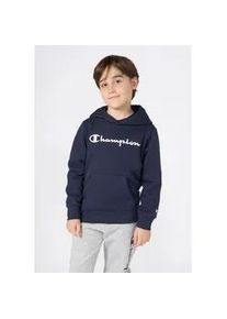 Kapuzensweatshirt Champion "SPORTWEAR HOODIE Standard Fit", Jungen, Gr. S (128/134), blau (nny, ns), Obermaterial: 54% Baumwolle, 46% Polyester, normal, Rundhals, Sweatshirts, f&uuml;r Kinder