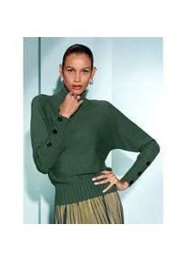 CR&Eacute;ATION L Rollkragenpullover CREATION L "Modal-Polyamid-Pullover", Damen, Gr. 46, gr&uuml;n (moos), 50% Polyamid, 25% Modal, 25% Viskose, unifarben, Pullover Rollkragenpullover