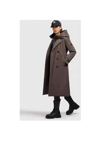 Trenchcoat Khujo "ELENA", Damen, Gr. M, beige (city taupe), 100% Polyester, unifarben, regular fit, eingesetzt elastischer Bund, M&auml;ntel, Topseller