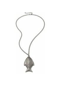 Lange Kette "Koi", Damen, Gr. onesize, Metall, silber (altsilbern), Collezione Alessandro, Basic, Halsketten, mit Fischanh&auml;nger
