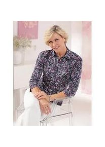 Classic Dog Poloshirt CLASSIC "Poloshirt", Damen, Gr. 38, bunt (erika, ecru, bedruckt), 95% Viskose, 5% Elasthan, gemustert, mehrfarbig, Shirts