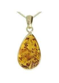 Kette mit Anh&auml;nger OSTSEE-SCHMUCK "OSTSEE-SCHMUCK Kette mit Anh&auml;nger Classic Tropfen 21 x 14 mm" Gr. 50, gold, Halsketten, Damen, 50cm, Silber 925 (Sterlingsilber), L: 42