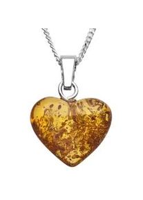 Kette mit Anh&auml;nger OSTSEE-SCHMUCK "OSTSEE-SCHMUCK Kette mit Anh&auml;nger Herz 16 mm" Gr. 42, silber, Halsketten, Damen, 42cm, Silber 925 (Sterlingsilber), L: 40