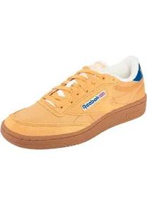 Sneaker Reebok CLASSIC "CLUB C 85", Herren, Gr. 44,5, gritgold, optimumblau, gum, Leder, Synthetik, Textil, Schuhe Sneaker
