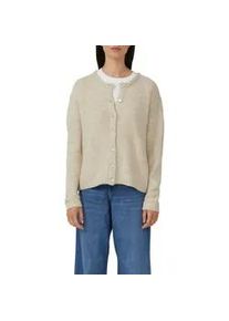 Strickjacke s.Oliver, Damen, Gr. 46, light beige melange, Strick, Obermaterial: 60% Polyacryl, 22% Polyester, 10% Alpaka, 8% Polyamid, meliert, regular fit taillenbedeckt, Rundhals, Rippb&uuml;ndchen, Strickjacken Strickjacke, aus Alpakamix