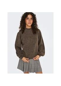Strickpullover Only "ONLFIRENZE LS HIGHNECK PULLOVER KNT NCA", Damen, Gr. XS, toasted coconut detail:with melange, Strick, Obermaterial: 52% Polyester, 41% Polyacryl, 4% Wolle, 3% Elasthan, meliert, regular fit, Rippb&uuml;ndchen, Pullover Strickpullover