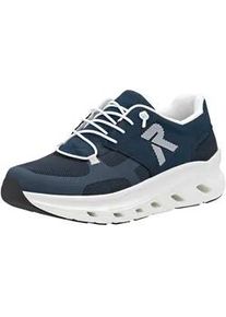 Slip-On Sneaker Rieker SPORT, Herren, Gr. 41, blau (dunkelblau), Mesh, Nubuklederimitat, Schuhe, Freizeitsneaker, Halbschuh, Schlupfschuh mit gepolstertem Schaftrand