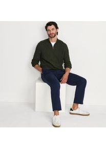 LANDS' END Strukturierter Baumwoll-Pullover mit Rei&szlig;verschluss, Herren,  Blau, Baumwolle, by Lands' End