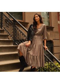 LANDS' END Midikleid mit Stufenrock, Damen,  Braun, by Lands' End