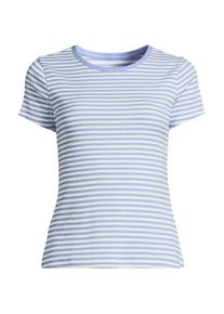 LANDS' END Rippshirt mit kurzen &Auml;rmeln, Damen,  Blau, Elasthan/Baumwoll-Mischung, by Lands' End