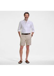 LANDS' END Classic Fit Leinenmix-Shorts, 18 cm, Herren,  Beige, Leinen/Baumwoll-Mischung, by Lands' End