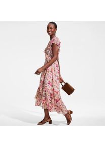 LANDS' END Maxi-Wickelkleid aus Chiffon, Damen,  Wei&szlig;, Polyester, by Lands' End