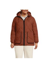 LANDS' END Isolierte Kapuzen-Steppjacke, Damen,  Grau, Polyester, by Lands' End