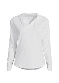 LANDS' END Flammgarn-Kapuzenshirt, Damen,  Wei&szlig;, Baumwolle, by Lands' End