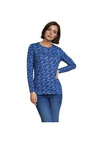 LANDS' END Supima-Shirt, Langarm, Damen,  Blau, Baumwolle, by Lands' End