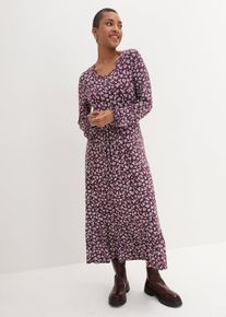 bonprix Jerseykleid aus flie&szlig;endem Viskose-Mix, lila, Gr.36/38 (S), Jersey-Kleid mit Volant am Rock umspielt die Figur, aus Viskose