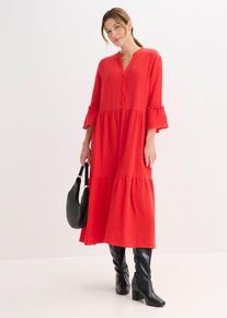 bonprix Midikleid aus weichem Musselin, rot, Gr.54, Musselin-Kleid in trendigem Oversize-Fit, aus 100% Baumwolle,Musselin