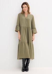 bonprix Midikleid aus weichem Musselin, gr&uuml;n, Gr.42, Musselin-Kleid in trendigem Oversize-Fit, aus 100% Baumwolle,Musselin