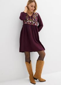 bonprix Tunika-Kleid aus flie&szlig;ender Viskose mit Puffprint, rot, Gr.38, Weit geschnittenes Kleid aus Viskose, aus Viskose