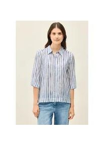 Hemdbluse Cecil, Damen, Gr. XXL (46), blau (urban navy blau), Stoff, 67% Viskose, 33% Baumwolle, gestreift, klassisch normal, V-Ausschnitt, abgesteppt, Blusen Hemdbluse, im soften Baumwoll-Mix