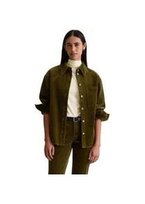 Marc O'Polo Langarmbluse MARC O'POLO DENIM "aus mittelschwerem Cord-Stretch", Damen, Gr. XS, burnished logs, Obermaterial: 98% Baumwolle, 2% Elasthan, unifarben, relaxed fit lang, Manschette, Blusen