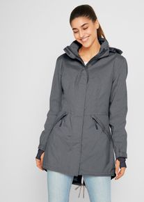 bonprix Wasserdichter Funktions-Parka, grau, Gr.56, Sportliche Regenjacke mit Rei&szlig;verschlusstaschen, A-f&ouml;rmig