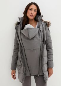 bonprix 3-in-1 warm wattierte Umstands- und Tragejacke, grau, Gr.46, Wattierte Schwangerschaftsjacke f&uuml;r die Schwangerschaft und danach