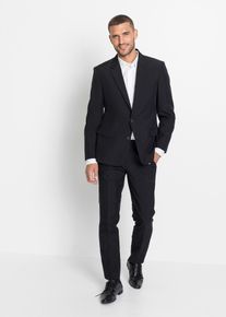 bonprix Anzug Slim Fit (2-tlg.Set), schwarz, Gr.66, Modischer 2teiliger Anzug bestehend aus Sakko und Hose