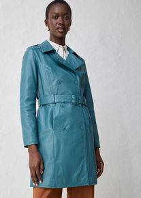 bonprix Leder-Trenchcoat aus Lammnappa, petrol, Gr.38, stilvoller Leder-Trenchcoat, aus Nappaleder