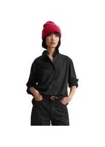 Marc O'Polo Langarmbluse MARC O'POLO DENIM "aus LENZINGTM ECOVEROTM", Damen, Gr. XS, schwarz, Obermaterial: 100% Viskose, unifarben, relaxed fit normal, Manschette, Blusen