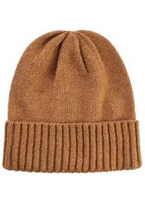 Strickm&uuml;tze bonprix "M&uuml;tze", Damen, braun (camel), Obermaterial: 80% Polyester, 17% Polyacryl, 3% Elasthan, M&uuml;tzen Strickm&uuml;tze, aus Polyester und Polyacryl, mit Elasthan-Anteil, Rippstrickoptik