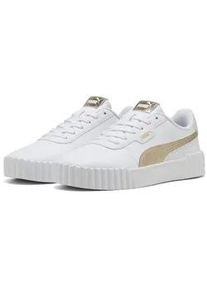 Sneaker Puma "Carina 3.0 Metallic Whisper Sneakers Damen", Damen, Gr. 42, wei&szlig; gold, Obermaterial: Synthetik, Textil; Futter: Textil; Innensohle: Textil; Laufsohle: Gummi, Schuhe Sneaker