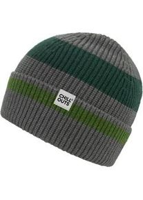 Beanie Chillouts "Bastian Hat", Herren, grau (dunkelgrau), Materialmix, gestreift, M&uuml;tzen Beanie, mit sportlichem Streifen-Design, Logo-Label