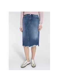 HUGO BOSS Jeansrock HUGO BLUE "Gadele", Damen, Gr. L (40), medium blau 422, Denim/Jeans, Obermaterial: 100% Baumwolle, unifarben, kniebedeckend, R&ouml;cke Jeansrock, Mid Rise, in Midi-L&auml;nge