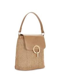 Umh&auml;ngetasche Lascana "Schultertasche", Damen, Gr. B/H/T: 22cm x 20cm x 7cm, grau (taupe), Kunststoff, Lederimitat, Strukturmuster, unifarben, Taschen Umh&auml;ngetasche, Strandtasche, Tragetasche, Korbtasche, Bast-Optik VEGAN