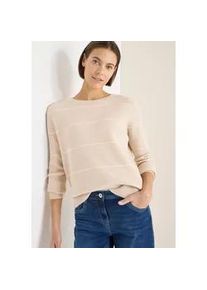 Rundhalspullover Cecil, Damen, Gr. M (40), desert beige melange, Strick, Obermaterial: 37% Baumwolle, 34% Polyacryl, 26% Polyester, 3% Elasthan, normal, Rundhals, Rippstrickb&uuml;ndchen, Pullover Rundhalspullover, Pflegeleichter Materialmix
