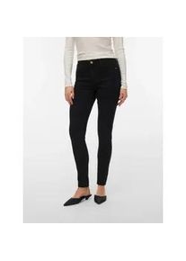 V&eacute;ro Moda Skinny-fit-Jeans VERO MODA "VMPOLLY MR SKINNY JEANS RA135 NOOS", Damen, Gr. M, L&auml;nge 30, schwarz, Denim/Jeans, Obermaterial: 98% Baumwolle, 2% Elasthan, unifarben, skinny fit lang, Jeans, Baumwollmischung, skinny fit
