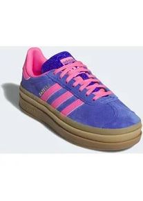 Sneaker Adidas ORIGINALS "GAZELLE BOLD", Damen, Gr. 36, lucid blau, lucid pink, gold metallic, Leder, Synthetik, Schuhe Sneaker