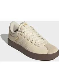 Sneaker Adidas SPORTSWEAR "VL COURT 3.0", Damen, Gr. 36, wonder wei&szlig;, wonder wei&szlig;, gold metallic, Leder, Synthetik, Schuhe Sneaker, inspiriert vom Design des Adidas samba, Topseller