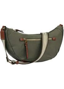 Handtasche Camel Active "Bari", Damen, Gr. B/H/T: 33cm x 15cm x 12cm, gr&uuml;n, Nylon, kontrastfarbene Details, Taschen Handtasche, aus hochwertigem matten Nylon mit gestreiftem Gewebeband