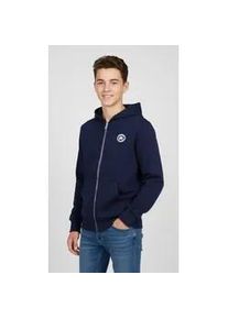 Kapuzensweatjacke Converse "CNVB FLEECE CTP CHEST CORE FZ", Jungen, Gr. 146/152 (158), schwarz (obsidian), Sweatware, Obermaterial: 60% Baumwolle, 40% Polyester, normal, eingesetzt B&uuml;ndchen krempelbar, Sweatjacken, f&uuml;r Kinder