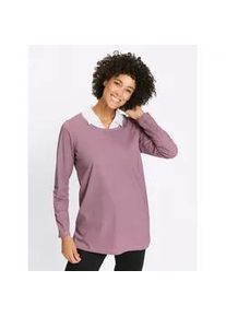 2-in-1-Shirt Classic Basics "2-in-1-Shirt", Damen, Gr. 48, ros&eacute;, orchidee, bedruckt, 100% Baumwolle, Einsatz:100% Baumwolle, gemustert, mehrfarbig, Rundhals, Shirts 2-in-1 Shirt