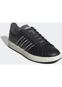 Sneaker Adidas SPORTSWEAR "GRAND COURT 2.0", Herren, Gr. 42,5, schwarz-wei&szlig; (core schwarz, core schwarz, sanftes wei&szlig;), Leder, Synthetik, Schuhe Sneaker, Design auf den Spuren des Adidas Superstar