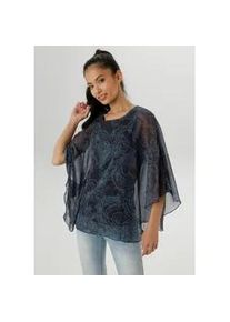 Chiffonbluse Aniston SELECTED, Damen, Gr. 48, marine, hellblau, schwarz, Chiffon, Obermaterial: 100% Polyester. Futter: 95% Viskose, 5% Elasthan, l&auml;ssig geschnitten h&uuml;ftbedeckend, Rundhals, weit, Blusen Chiffonbluse, im modischen Lagenlook, Topseller