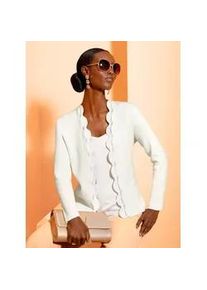 CR&Eacute;ATION L Jacquardstrickjacke CREATION L, Damen, Gr. 40, ecru, 50% Viskose, 28% Polyester, 22% Polyamid, unifarben, Strickjacken