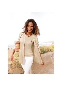 Longstrickjacke Casual Looks, Damen, Gr. 38, sand, 100% Polyacryl, unifarben, Strickjacken Longstrickjacke