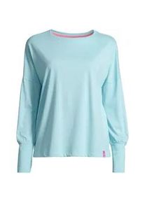 Langarmshirt SALZHAUT "Longsleeve SMAAK", Damen, Gr. XS, blau (aqua), Obermaterial: 50% Baumwolle CO. 50% Polyester PES., Shirts Langarmshirt
