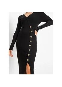 Strickkleid bonprix "Strickkleid aus Viskose-Mix", Damen, Gr. 40/42 (M), N-Gr, schwarz, Obermaterial: 80% Viskose, 20% Polyamid, figurbetont, Kleider Strickkleid, f&uuml;r eleganten Look, aus Viskose-Mix, figurbetonte Passform