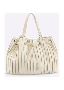 Handtasche Heine, Damen, Gr. B/H/T: 40cm x 26cm x 13cm, sand, Viskosemischung, unifarben, Taschen Handtasche