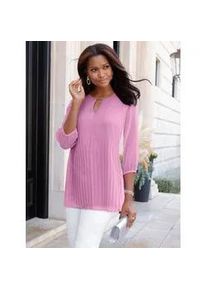 Longbluse Lady, Damen, Gr. 42, orchidee, 100% Polyester, unifarben, Rundhals, Blusen Longbluse